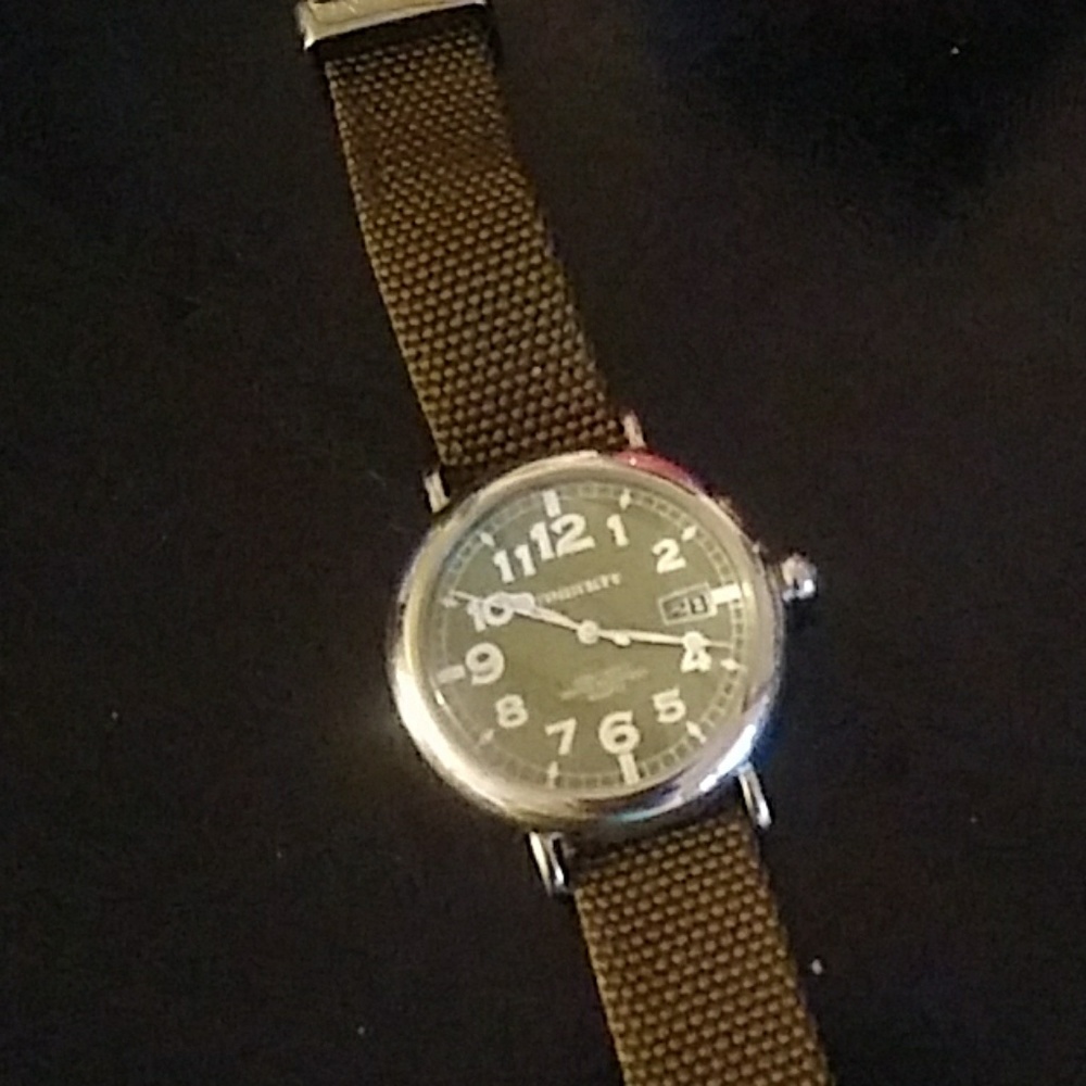 Green mesh adjustable watch